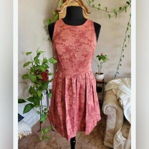 The Limited Rose Pink Floral Sleeveless Fit & Flare Dress